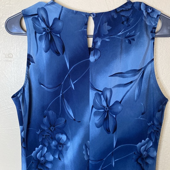 Vintage Blue Floral Maxi Dress - Picture 6 of 7